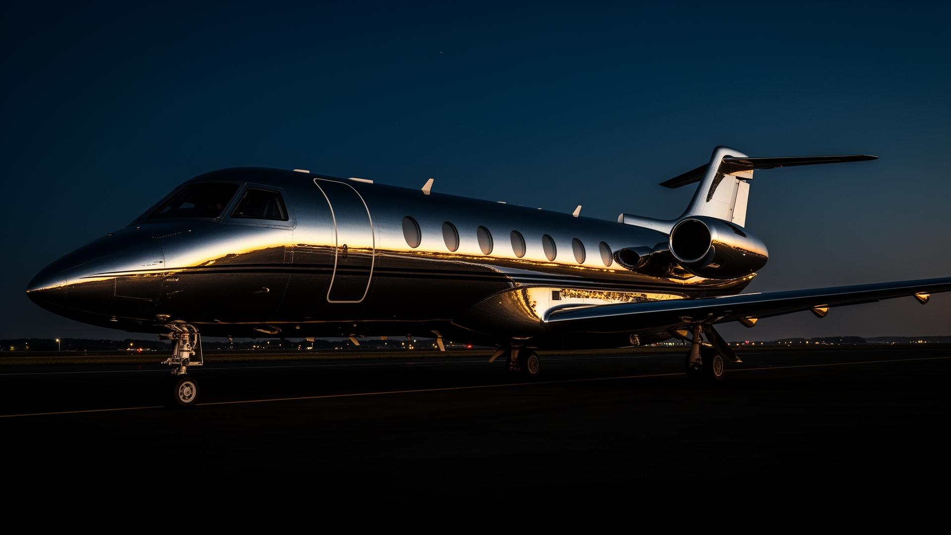 Polished private jet